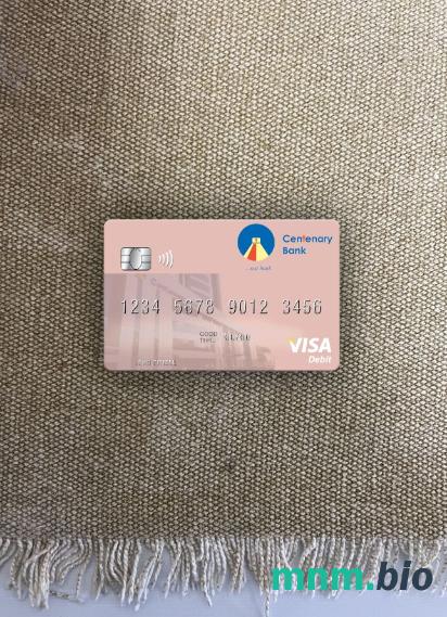 Uganda Centenary bank visa obciążyć card wygląd fotograficzny skan PSD + zdjęcie